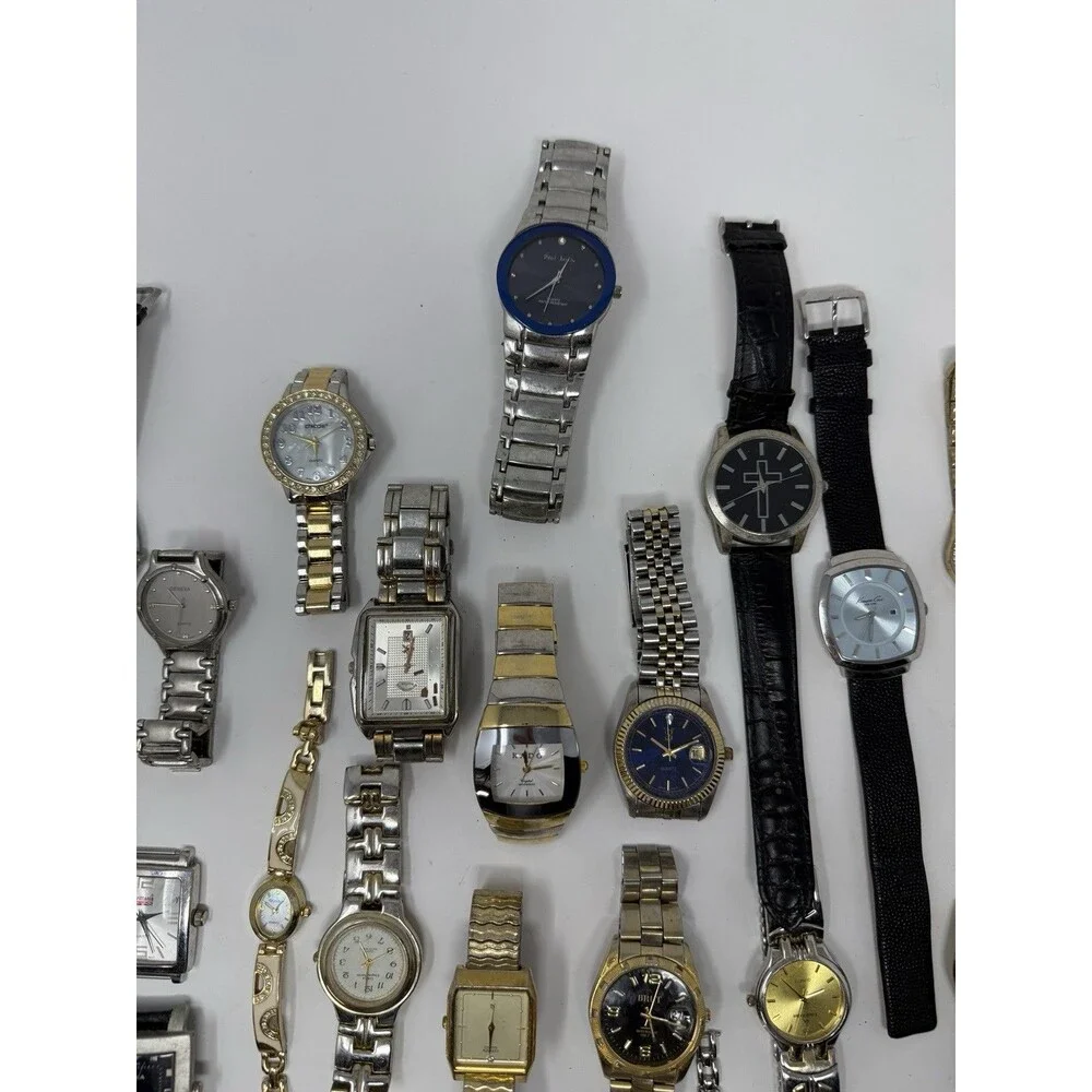 Lot of 20+ Mixed Watches Untested As-Is For Parts Repair Men Women Gold Silver
